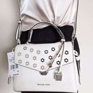 NWT Michael Kors Bristol Purse White Floral Bag